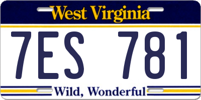 WV license plate 7ES781