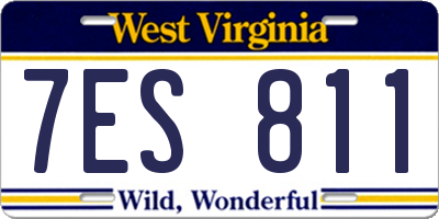 WV license plate 7ES811