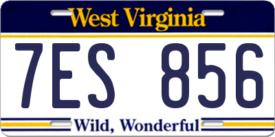 WV license plate 7ES856