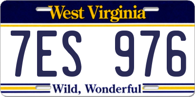 WV license plate 7ES976