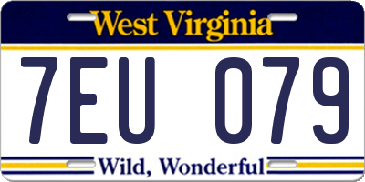 WV license plate 7EU079