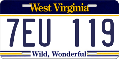 WV license plate 7EU119