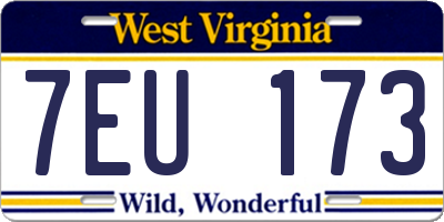 WV license plate 7EU173