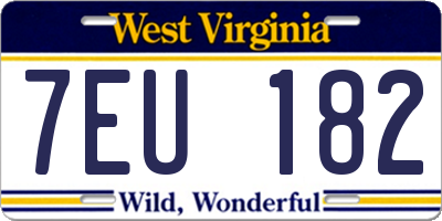 WV license plate 7EU182
