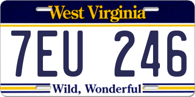 WV license plate 7EU246