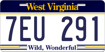 WV license plate 7EU291