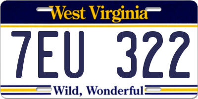 WV license plate 7EU322