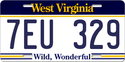 WV license plate 7EU329