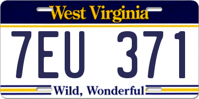 WV license plate 7EU371