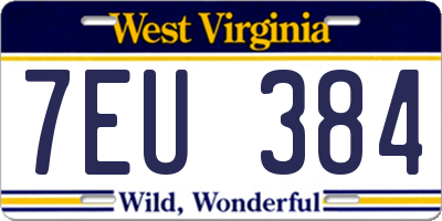 WV license plate 7EU384