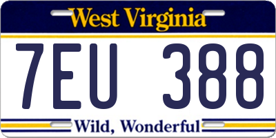 WV license plate 7EU388