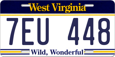 WV license plate 7EU448