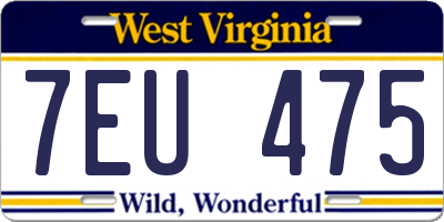 WV license plate 7EU475