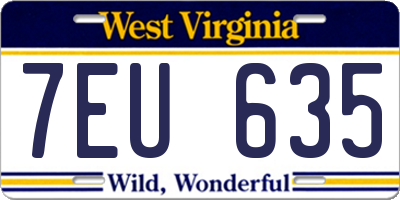 WV license plate 7EU635