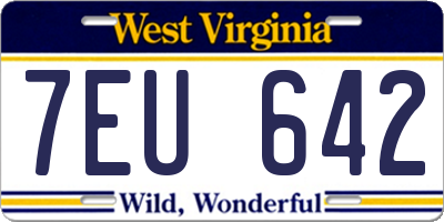 WV license plate 7EU642