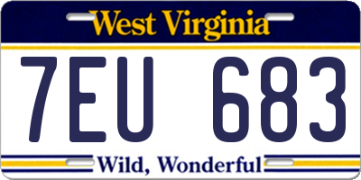WV license plate 7EU683