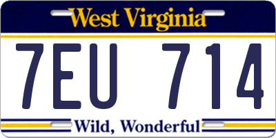 WV license plate 7EU714