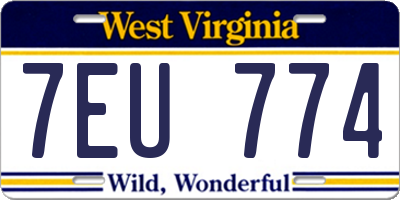 WV license plate 7EU774