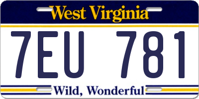 WV license plate 7EU781