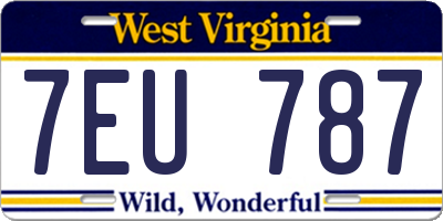 WV license plate 7EU787