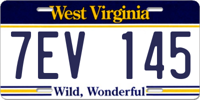 WV license plate 7EV145