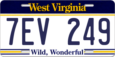 WV license plate 7EV249