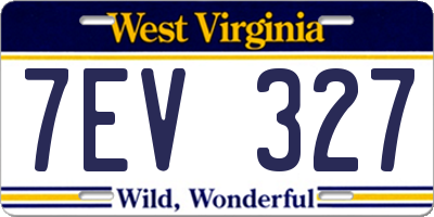 WV license plate 7EV327
