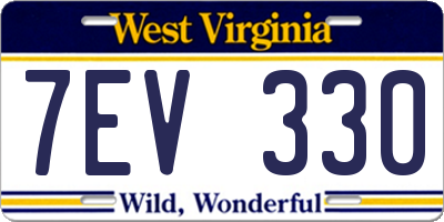 WV license plate 7EV330