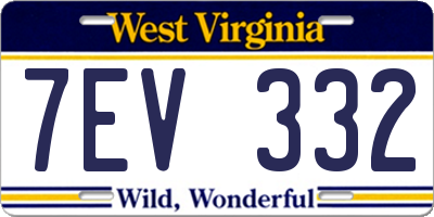WV license plate 7EV332