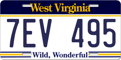 WV license plate 7EV495