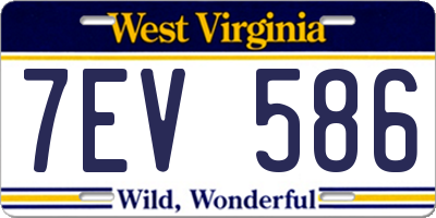 WV license plate 7EV586