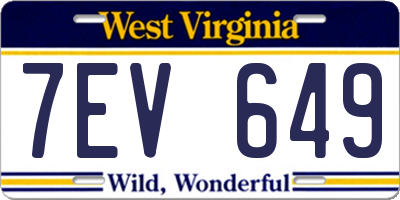 WV license plate 7EV649