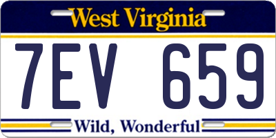 WV license plate 7EV659