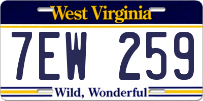 WV license plate 7EW259