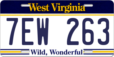 WV license plate 7EW263