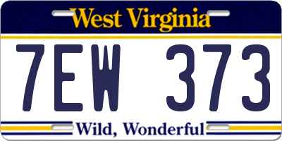 WV license plate 7EW373