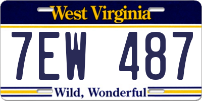 WV license plate 7EW487