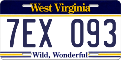 WV license plate 7EX093