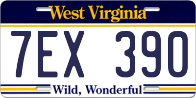 WV license plate 7EX390
