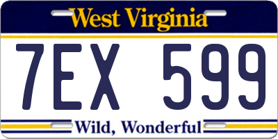 WV license plate 7EX599