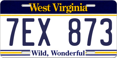 WV license plate 7EX873