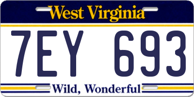 WV license plate 7EY693