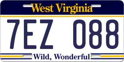 WV license plate 7EZ088
