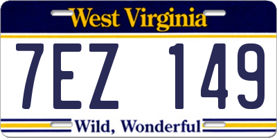WV license plate 7EZ149