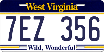 WV license plate 7EZ356