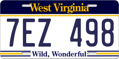 WV license plate 7EZ498