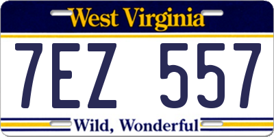 WV license plate 7EZ557