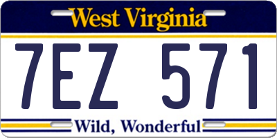 WV license plate 7EZ571