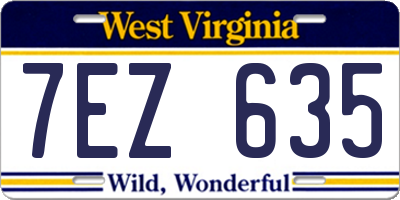 WV license plate 7EZ635