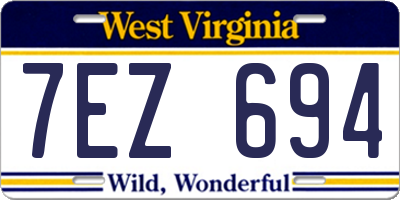 WV license plate 7EZ694